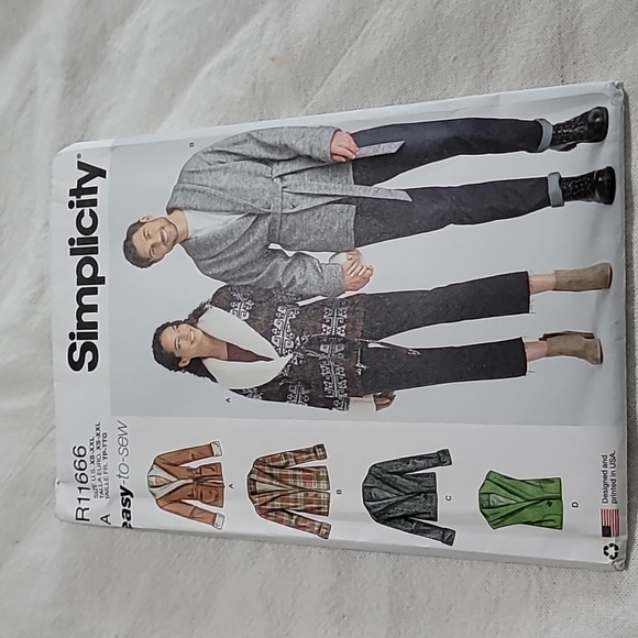 Simplicity Unisex Jacket,  Vest And Belt Pattern Size XS-XXL - Picture 1 of 5